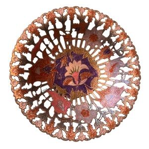 12” Enameled Brass Pedestal Bowl